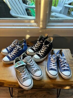 Converse CTAS Sneakers Bundle in Blue, Black, Gray Women’s Size 8